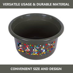 Heart Home Disney Bath Tub | Versatile Utility Gaint Tub | Plastic Bath Tub for Baby | Clothes Washing Tub For Bathroom | Feeding Pan Tub | TUB-25 LTR | Pack of 2 | Gray