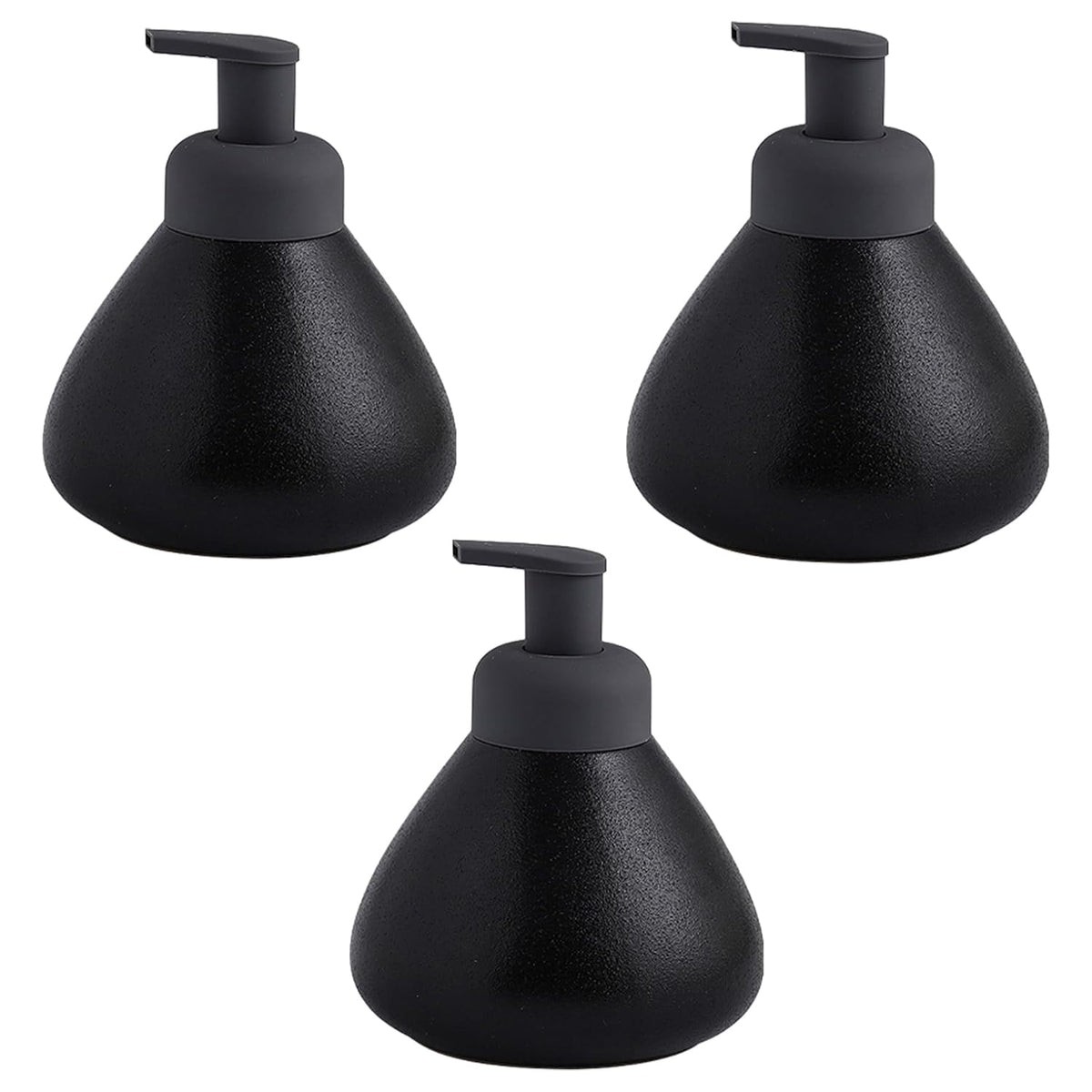 Kuber Industries Liquid Soap Dispenser | Handwash Soap Dispenser | Soap Dispenser for Wash Basin | Shampoo Dispenser Bottle | Bathroom Dispenser Bottle | Pack of 3 | JY00019 | 360 ml | Black