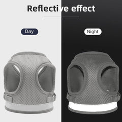 Kuber Industries Reflective Dog Harness With Adjustable Leash|Breathable Polyester Mesh Fabric |XS Size|HT-844|Comfortable No-Pull Grip|QuickRelease Buckles|Easy On - Easy Off Harness|Grey (Pack Of 4)