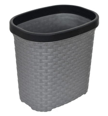 Heart Home Multiuses Plastic Open Dustbin For Home, Kitchen, Office, Bathroom, 7 Litre- Pack of 2 (Brown & Grey)-47HH0720