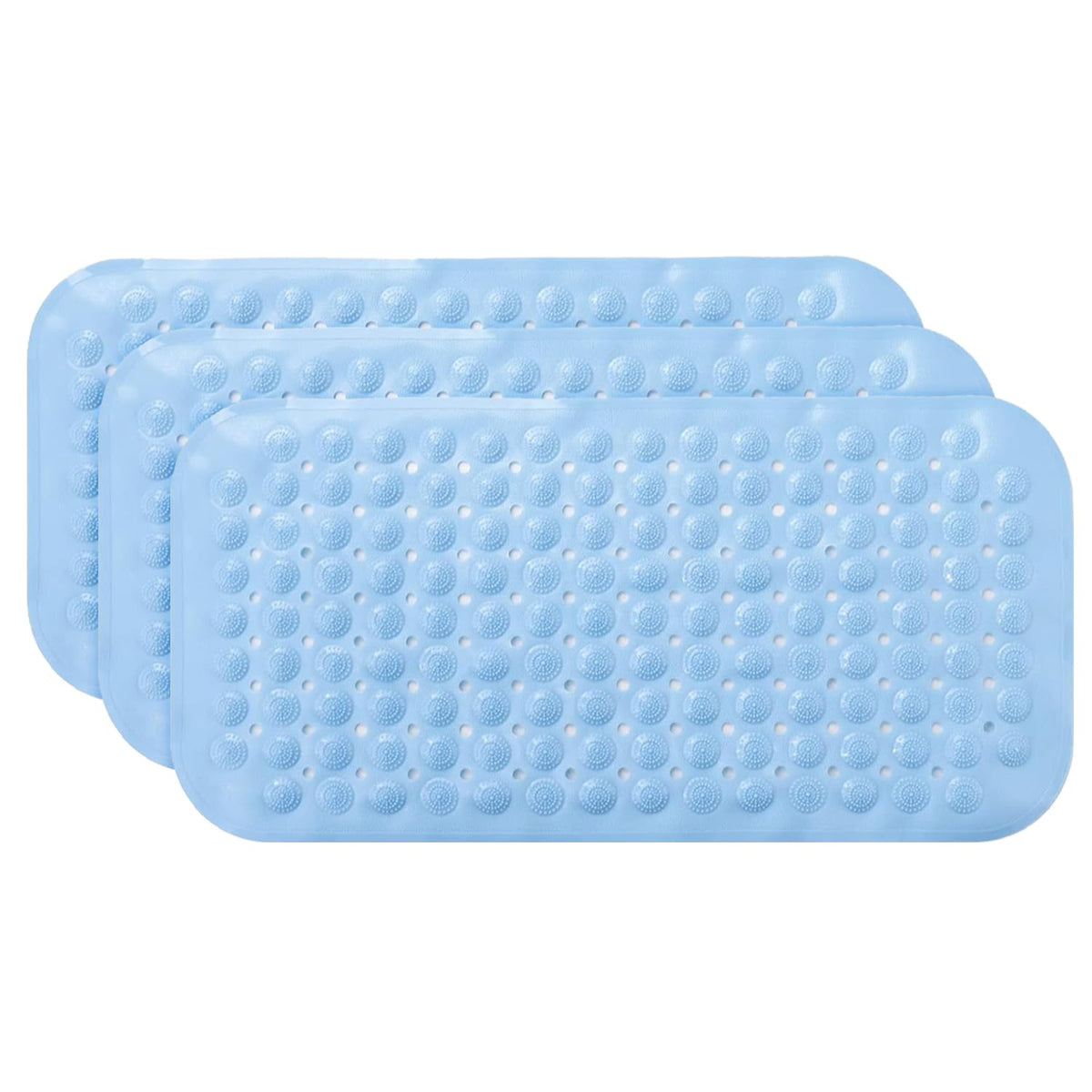 Kuber Industries Bath Mat | PVC Bathroom Mat | Shower Bath Mat | Floor Tub Mat | Bathroom Mud Mat | Anti-Skid Shower Bathroom Mat | M-YSD-35A |Pack of 3| Sky Blue