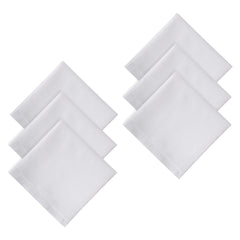Heart Home Handkerchief | Premium Cotton Fabric | Handkerchief for men | Handkerchief for Boys | Men's Handkerchief Set | Plain Hanky Rumal | 4100 | Pack of 6 | White
