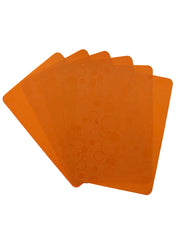 Kuber Industries Circle Design PVC 6 Piece Table Place Mat Set - Orange
