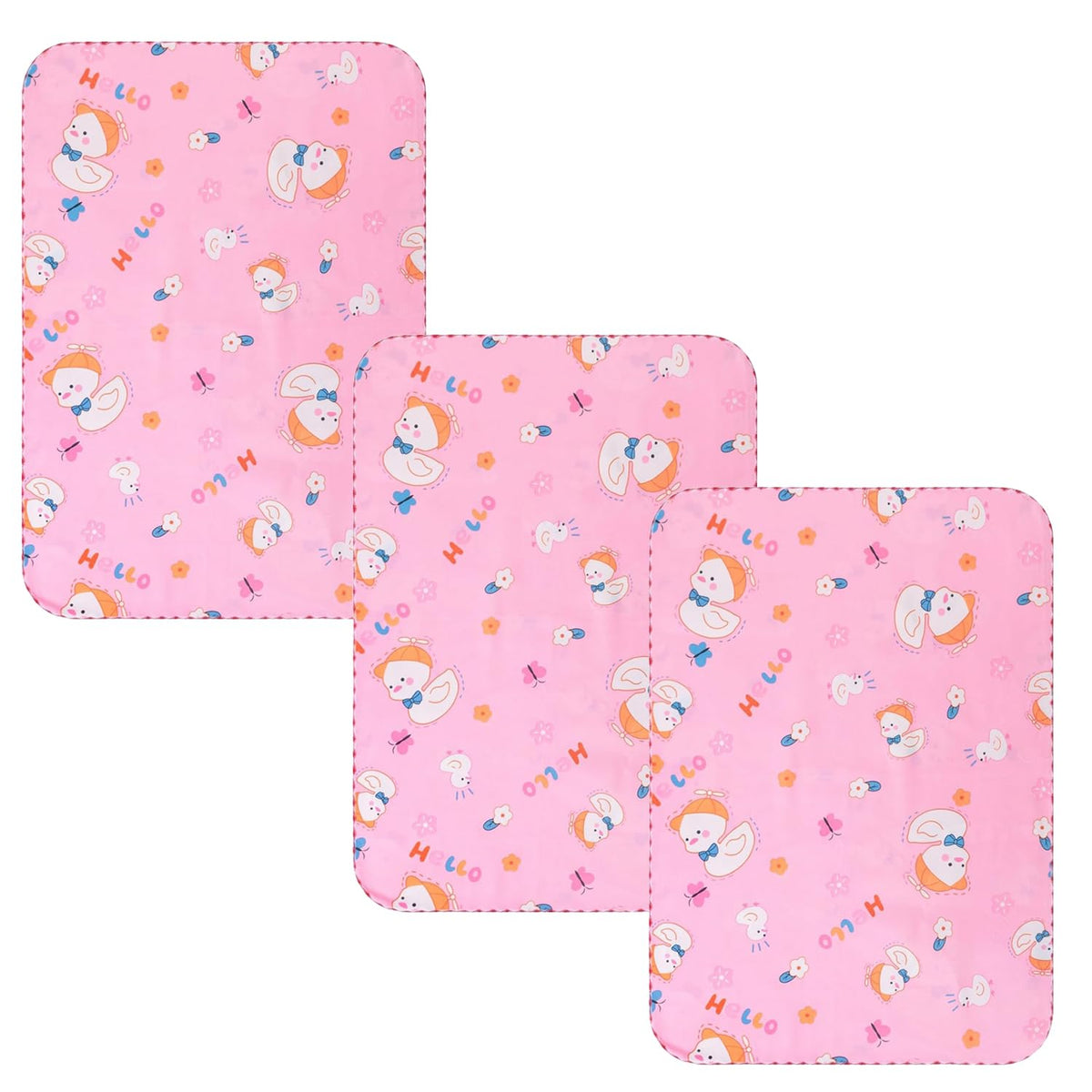 Kuber Industries Baby Waterproof matBed Protecter 50 x 70 CM-Pack of 3 (Pink)