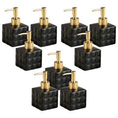 Kuber Industries Liquid Soap Dispenser | Handwash Soap Dispenser | Soap Dispenser for Wash Basin | Shampoo Dispenser Bottle | Bathroom Dispenser Bottle | 9 Piece | Pack of 3 | 220 ml | Black