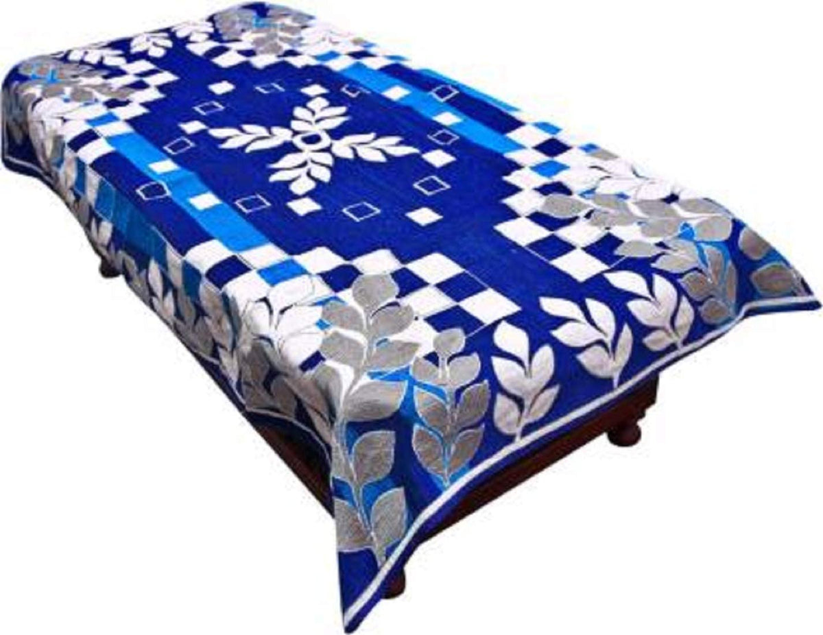 Kuber Industries Cotton Centre Table Cover Set - Blue (CENTERPVC216)