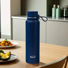 Homestic Vacuum Insulated Water Bottle | Stainless Steel Water Bottle | Hot & Cold Water Bottle | Leakproof, BPA Free, Rustproof | 1100 ML | Navy Blue