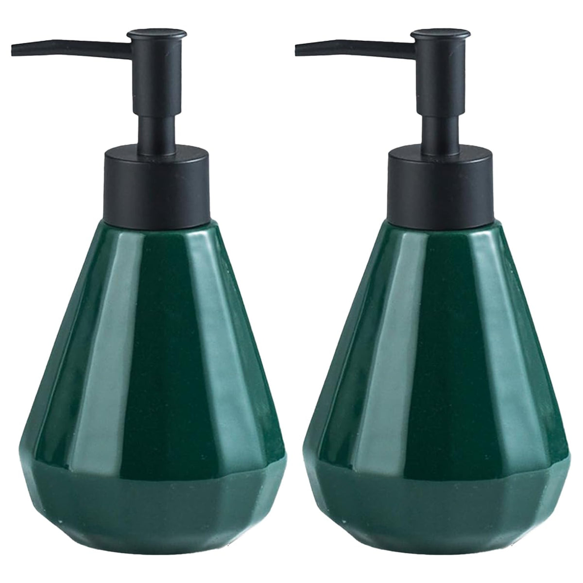 Kuber Industries Liquid Soap Dispenser | Handwash Soap Dispenser | Soap Dispenser for Wash Basin | Shampoo Dispenser Bottle | Bathroom Dispenser Bottle | ZX060GN | Pack of 2 | 250 ml | Green