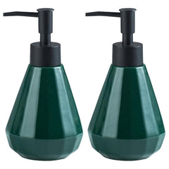 Kuber Industries Liquid Soap Dispenser | Handwash Soap Dispenser | Soap Dispenser for Wash Basin | Shampoo Dispenser Bottle | Bathroom Dispenser Bottle | ZX060GN | Pack of 2 | 250 ml | Green