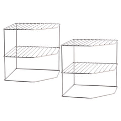 Kuber Industries (Set of 2) Multipurpose Counter Top Spice Rack Trolley Organizer 3-Layer Stainless Steel Corner Stand for Kitchen | Silver