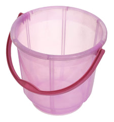 Heart Home Multipurposes Tranasparent Plastic Bucket For Bathing Home Cleaning & Storage Purpose, 13Ltr.- Pack of 2(Pink)-47HH01215