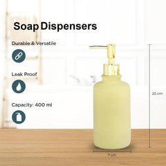 Kuber Industries Liquid Soap Dispenser | Handwash Soap Dispenser | Soap Dispenser for Wash Basin | Shampoo Dispenser Bottle | Bathroom Dispenser Bottle | Pack of 4 | JY00231GN | 400 ml | Green