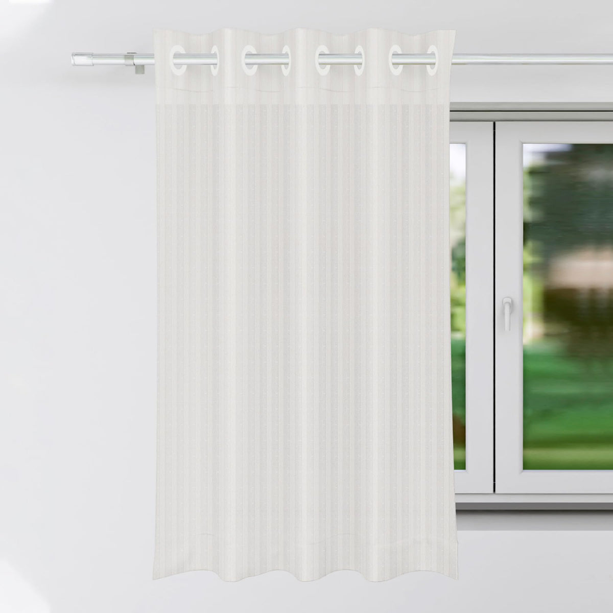 Heart Home Window Curtain | Sheer Window Curtains | Parda for Living Room | Drapes for Bedroom | Window Curtain Parda for Home Décor | Lining Net | 5 Feet | Cream