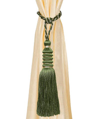 Kuber Industries Polyester 2 Pieces Curtain Tie Back Tassel Set (Green) -CTKTC12856 (CTKTC012856)