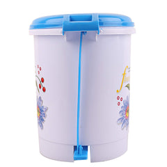 Kuber Industries Floral Design Plastic Dustbin, Small, Blue