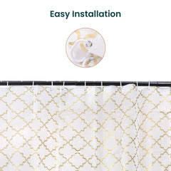 Kuber IndustriesSoft Texture Bath curtain|Natural Drape Waterproof Shower Curtain 6 Feet|Pack of 5|Gold