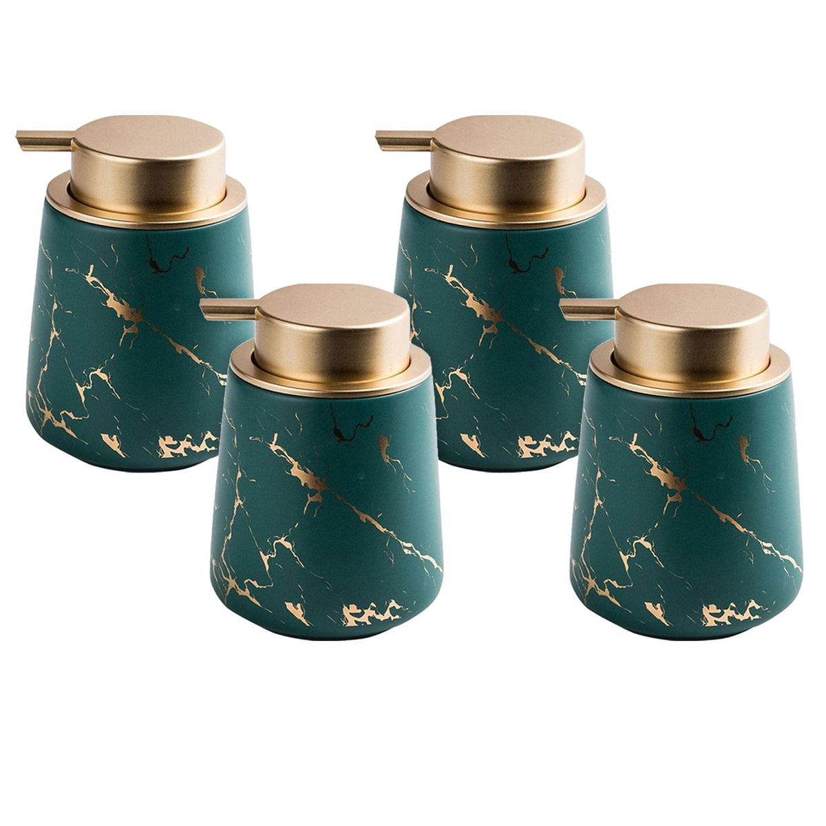 Kuber Industries Liquid Soap Dispenser | Handwash Soap Dispenser | Soap Dispenser for Wash Basin | Shampoo Dispenser Bottle | Bathroom Dispenser Bottle | Pack of 4 | ZX010GN | 400 ml | Green