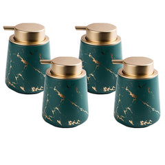 Kuber Industries Liquid Soap Dispenser | Handwash Soap Dispenser | Soap Dispenser for Wash Basin | Shampoo Dispenser Bottle | Bathroom Dispenser Bottle | Pack of 4 | ZX010GN | 400 ml | Green