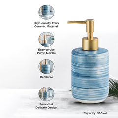 Heart Home Liquid Soap Dispenser | Handwash Soap Dispenser | Soap Dispenser for Wash Basin | Shampoo Dispenser Bottle | Bathroom Dispenser Bottle | 350 ML | Blue