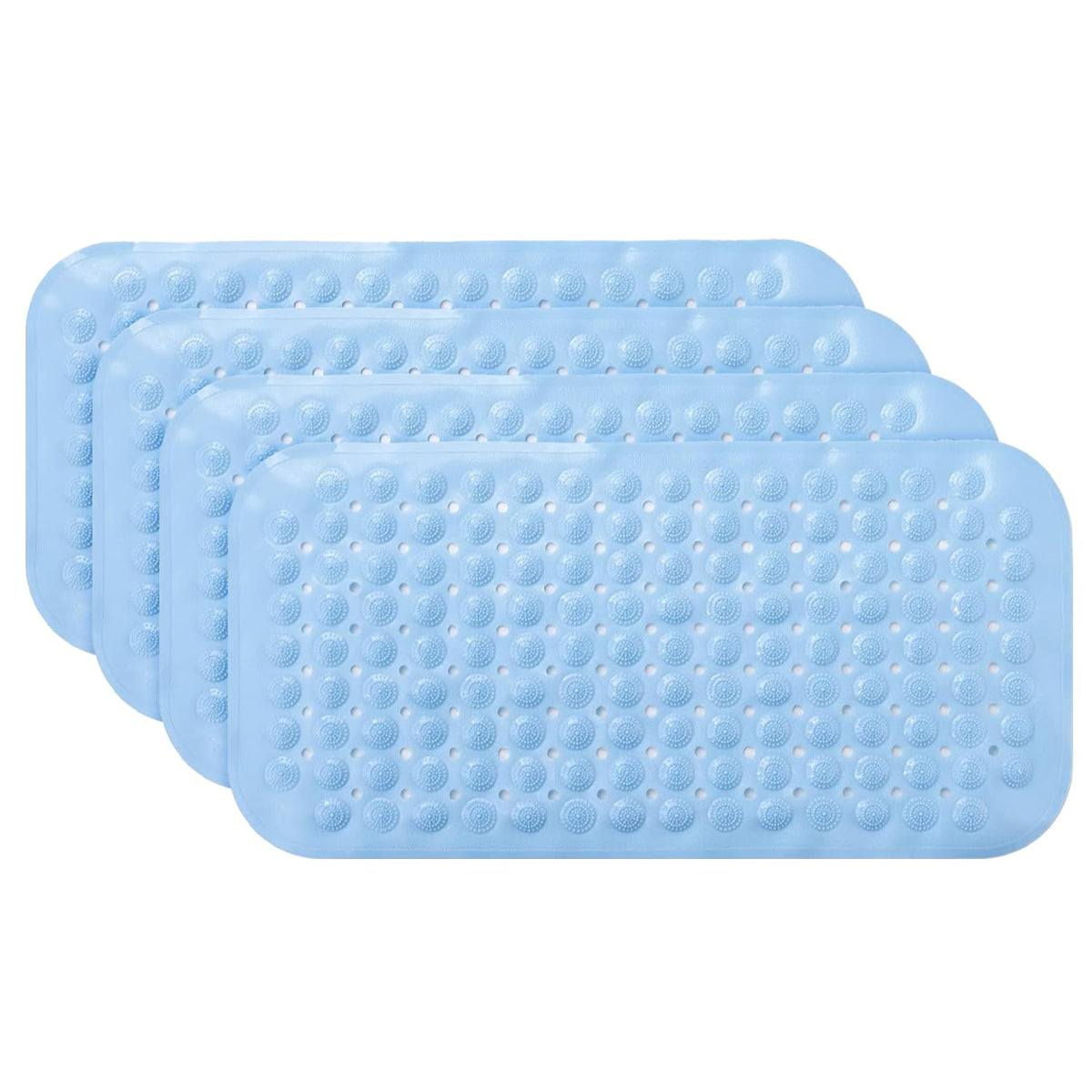 Kuber Industries Bath Mat | PVC Bathroom Mat | Shower Bath Mat | Floor Tub Mat | Bathroom Mud Mat | Anti-Skid Shower Bathroom Mat | M-YSD-35A |Pack of 4| Sky Blue