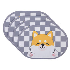 Kuber Industries Bath Mat | PVC Bathroom Mat | Shower Bath Mat | Floor Tub Mat | Diatom Mud Oval Mat | Anti-Skid Shower Bathroom Mat | CF-220819 |Pack of 4| Multi