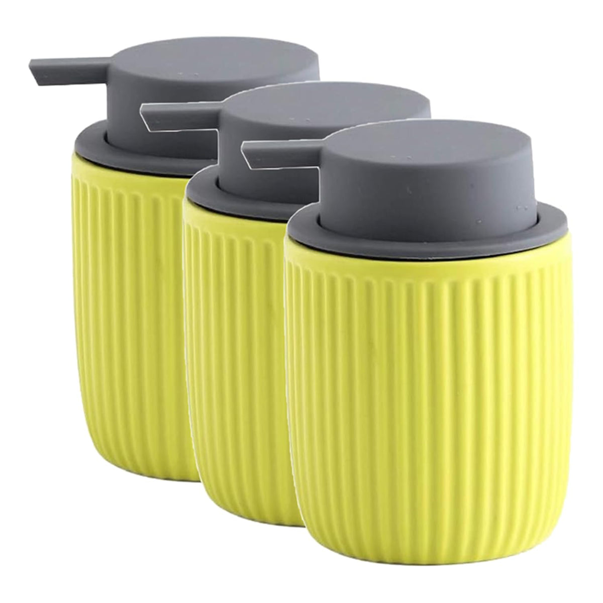 Kuber Industries Liquid Soap Dispenser | Handwash Soap Dispenser | Soap Dispenser for Wash Basin | Shampoo Dispenser Bottle | Bathroom Dispenser Bottle | 3 Piece | 320 ml | JY00162YW | Yellow