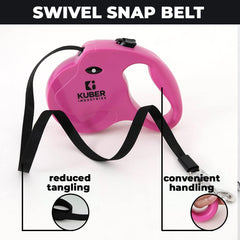 Homestic Retractable Dog Leash|One Button Break with Safety Lock|Automatic & Non-Slip Handle|WINDOG-1092|Soft Padded Handle for Comfortable Grip|Pet Training & Walking Accessory|Rose Red