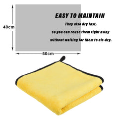 Kuber Industries Cleaning Towel | Reusable Cleaning Cloths for Kitchen | Duster Towel for Home Cleaning | 400 GSM Cleaning Cloth Towel with Hanging Loop | 40x60 | Pack of 5 | Yellow