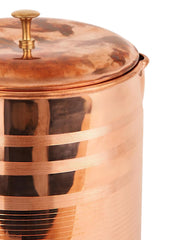 Kuber Industries 2L Pure Copper/Tamba Jug for Water with Lid | Leak Proof, Durable & Rust Free Detox Water Jar for Home & Dining Table | Tambe ka Jug for Health Benefits | Copper