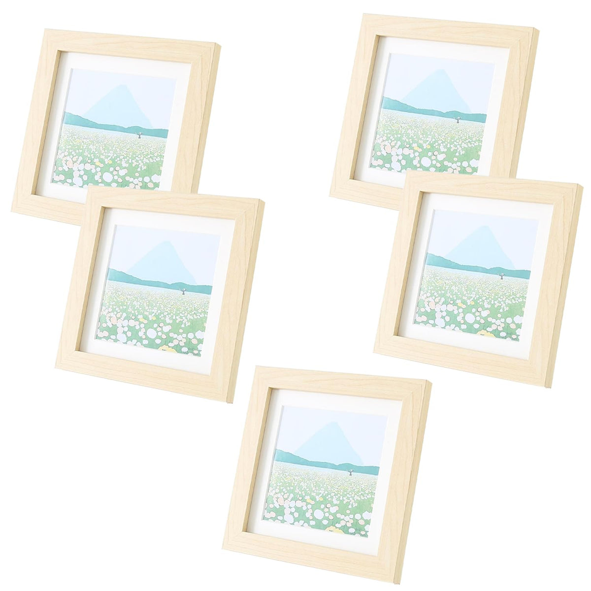 Kuber Industries Photo Frame For Home Décor|Use Horizontal & Vertical|Crystal Clear Glass|Perfect For Home, Office And Shop "18.2x18.2CM"-Pack of 5 (Natural)