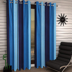 Kuber Industries 1 Piece Polyester 7 Feet Eyelet Door Curtain (Blue) -Ctktc13017
