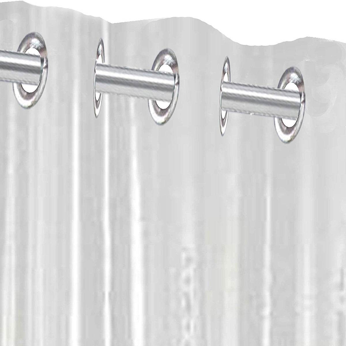 Kuber Industries PVC 2 Pieces Eyelet 30 MM AC Curtain 8 Feet (Transparent) - CTKTC030435