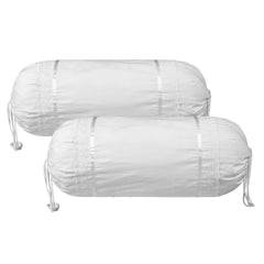 Kuber Industries Bolster Covers | Cotton Bolster Cover Set | Diwan Bolster Cover Set | Bolster Pillow Cover | Plain Lace Print Masand Cover | 16x32 Inch | Pack of 2 | White