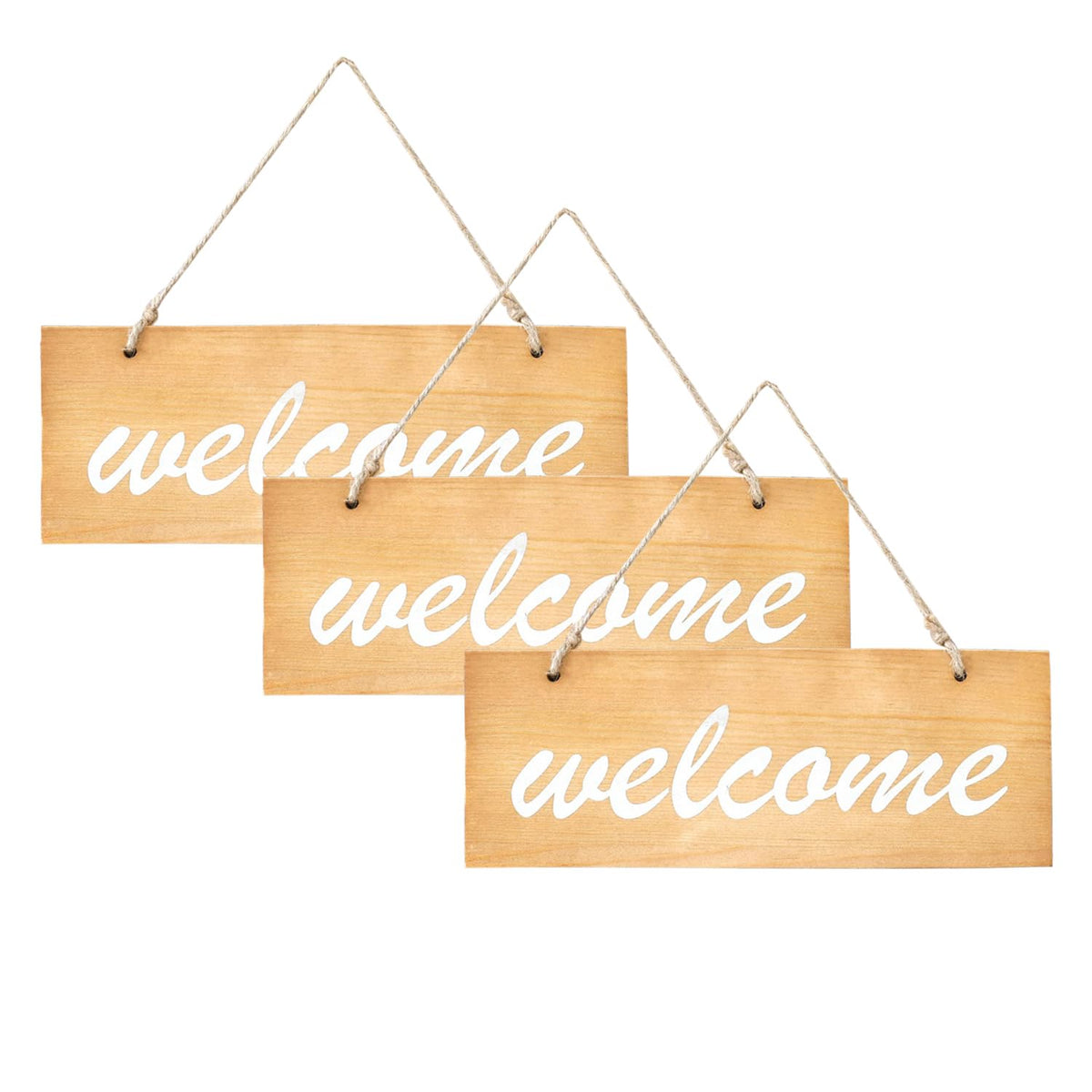 Kuber Industries Door Decor Panel|Wall Hanging Wooden Frame Board-Pack of 3 (Light Brown)