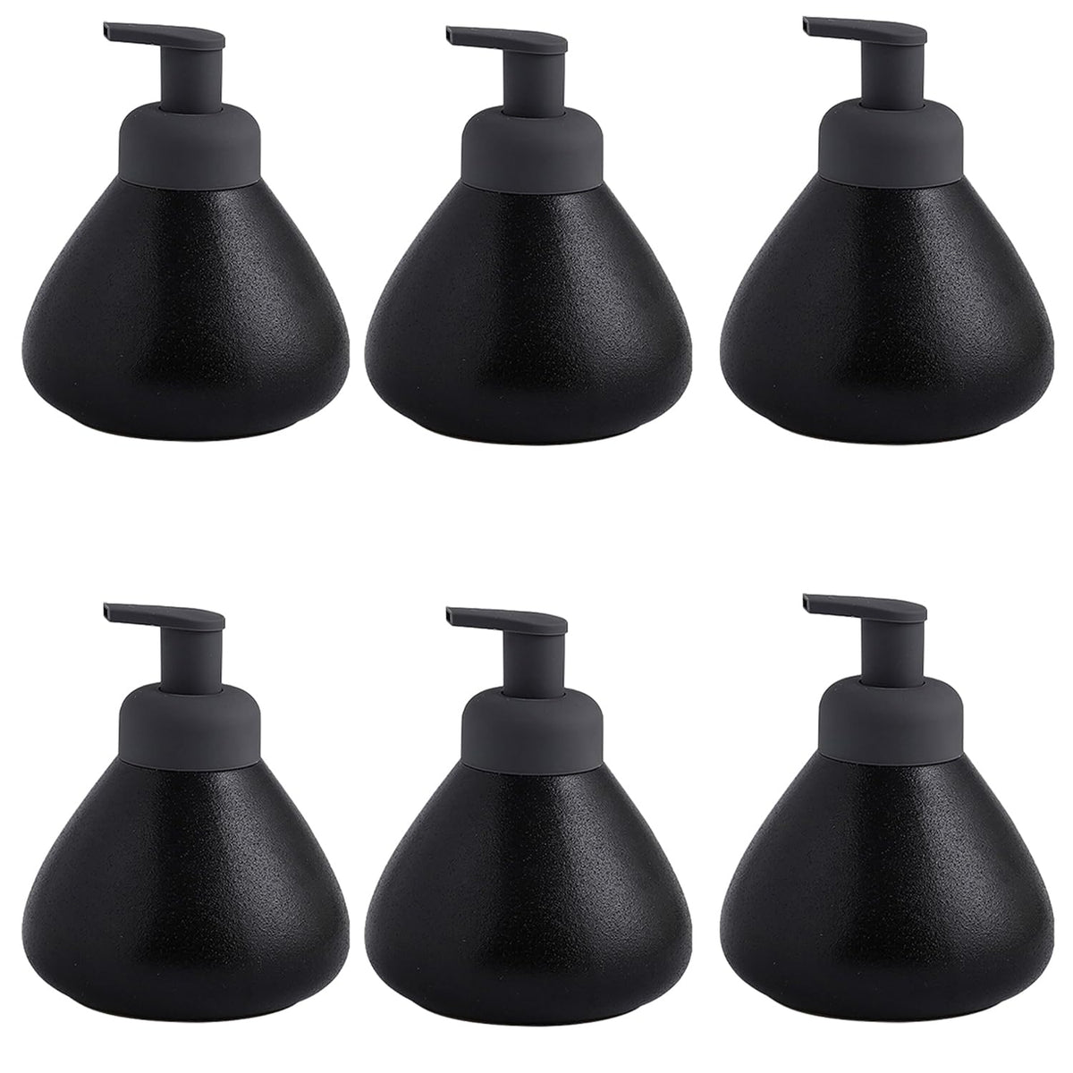 Kuber Industries Liquid Soap Dispenser | Handwash Soap Dispenser | Soap Dispenser for Wash Basin | Shampoo Dispenser Bottle | Bathroom Dispenser Bottle | 6 Piece | Pack of 2 | 360 ml | JY00019 | Black