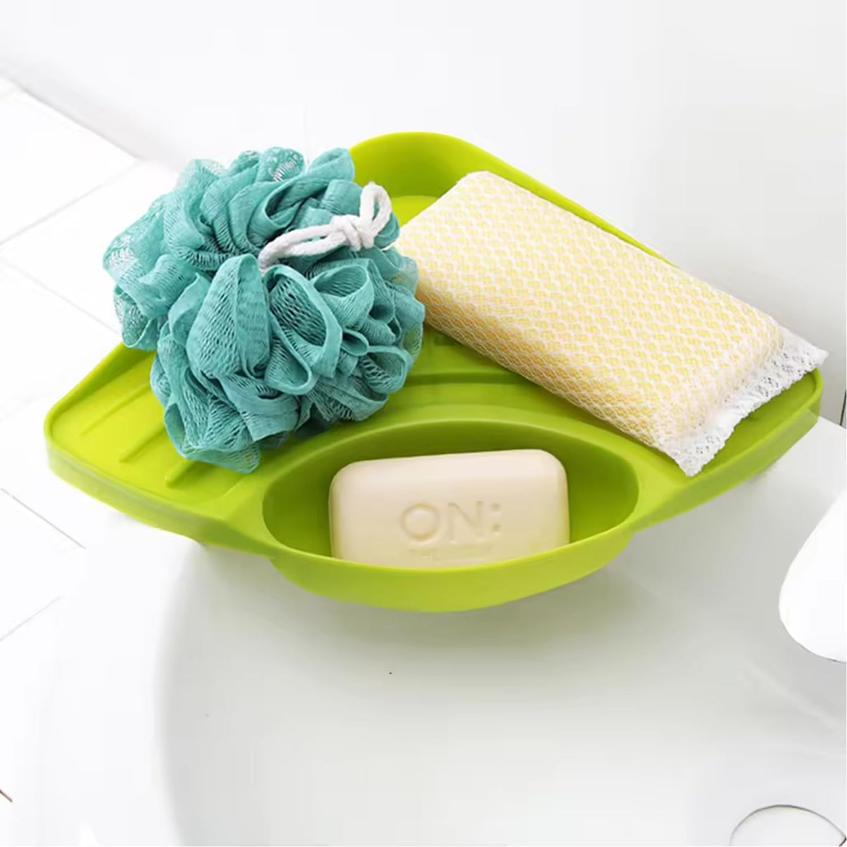 Homestic Pack of 4 Kitchen Sink Stand | Food Strainer Stand for Kitchen | Vegetable-Fruit Drainer Holder | Sink Stopper Shifter for Kitchen | Multipupose Kitchen Sink Stand | TM15007BR | Green