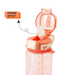 Kuber Industries Pack of 6 Kids Water Bottle With Straw |Sipper Water Bottle For Kids Boys Girls| Water Bottle with Locking Flip Lid | 720ml |Pink | SYZ-7774C