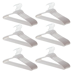 Kuber IndustriesVelvet Cloth Hanger Set of 30 With Chromed Plated Steel Hook|GREY|