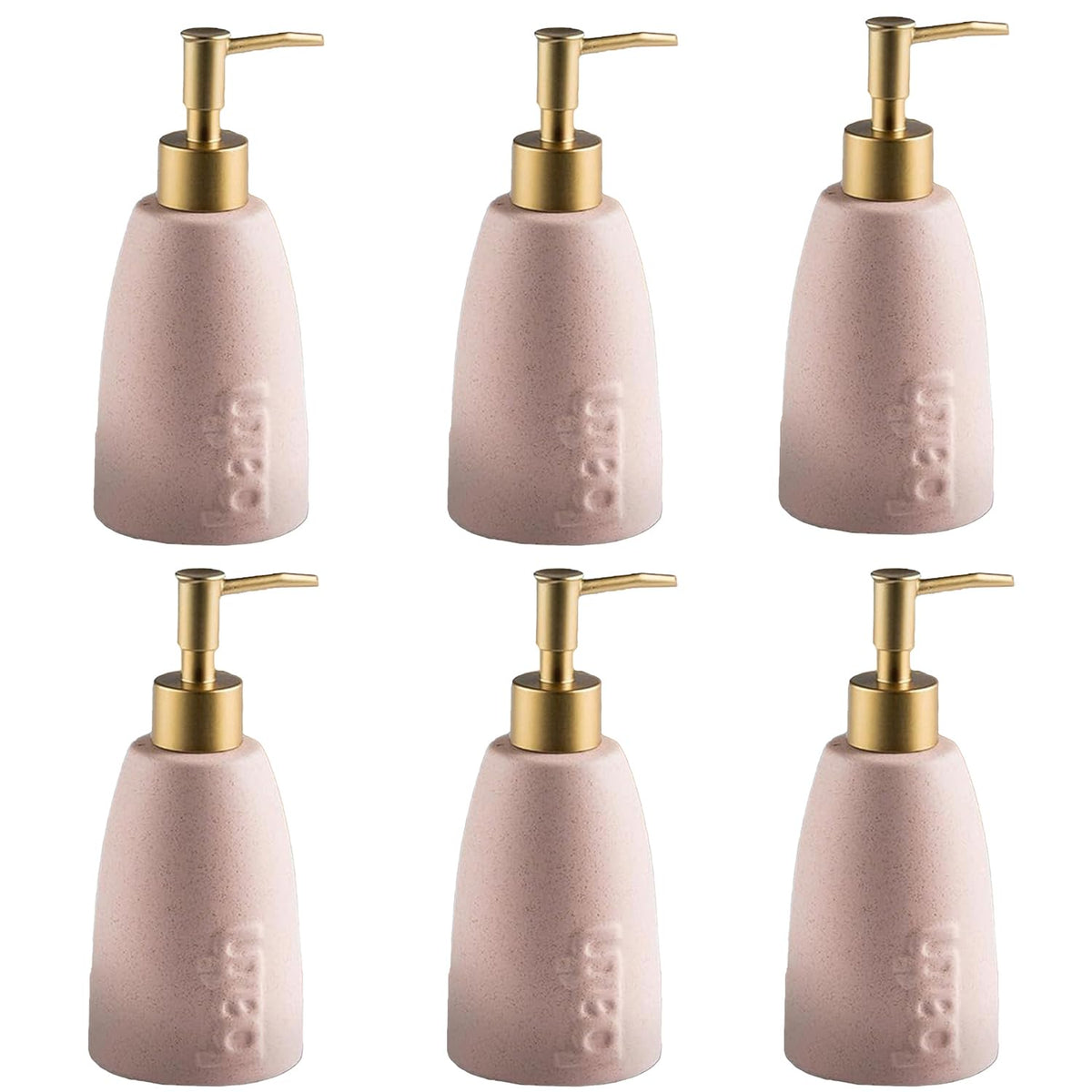 Kuber Industries Liquid Soap Dispenser | Handwash Soap Dispenser | Soap Dispenser for Wash Basin | Shampoo Dispenser Bottle | Bathroom Dispenser Bottle | Pack of 6 | ZX044PK | 320 ml | Pink