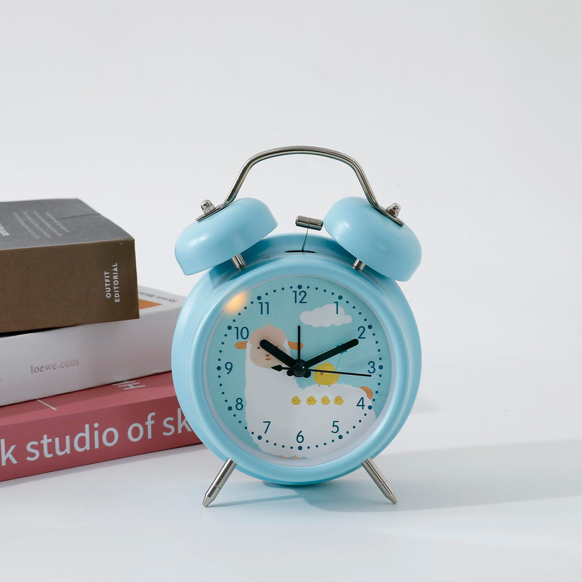 Kuber Industries Timer Alarm Clock for Students & Heavy Sleepers | Study Table Watch for Kids Bedroom and Living Room | Baby Blue