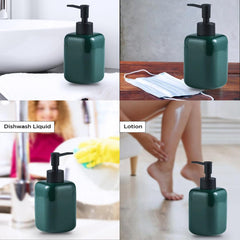 Kuber Industries Liquid Soap Dispenser | Handwash Soap Dispenser | Soap Dispenser for Wash Basin | Shampoo Dispenser Bottle | Bathroom Dispenser Bottle | 300 ML | Green