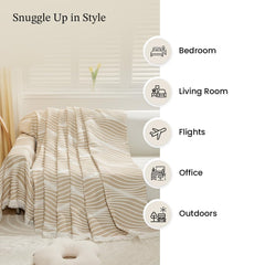 Kuber Industries Decorative Chenille Sofa throw|Throw for Sofa, Bed & Couch|Ideal for Indoor & Outdoor "70x90" Inches-Pack of 2 (Coffee)