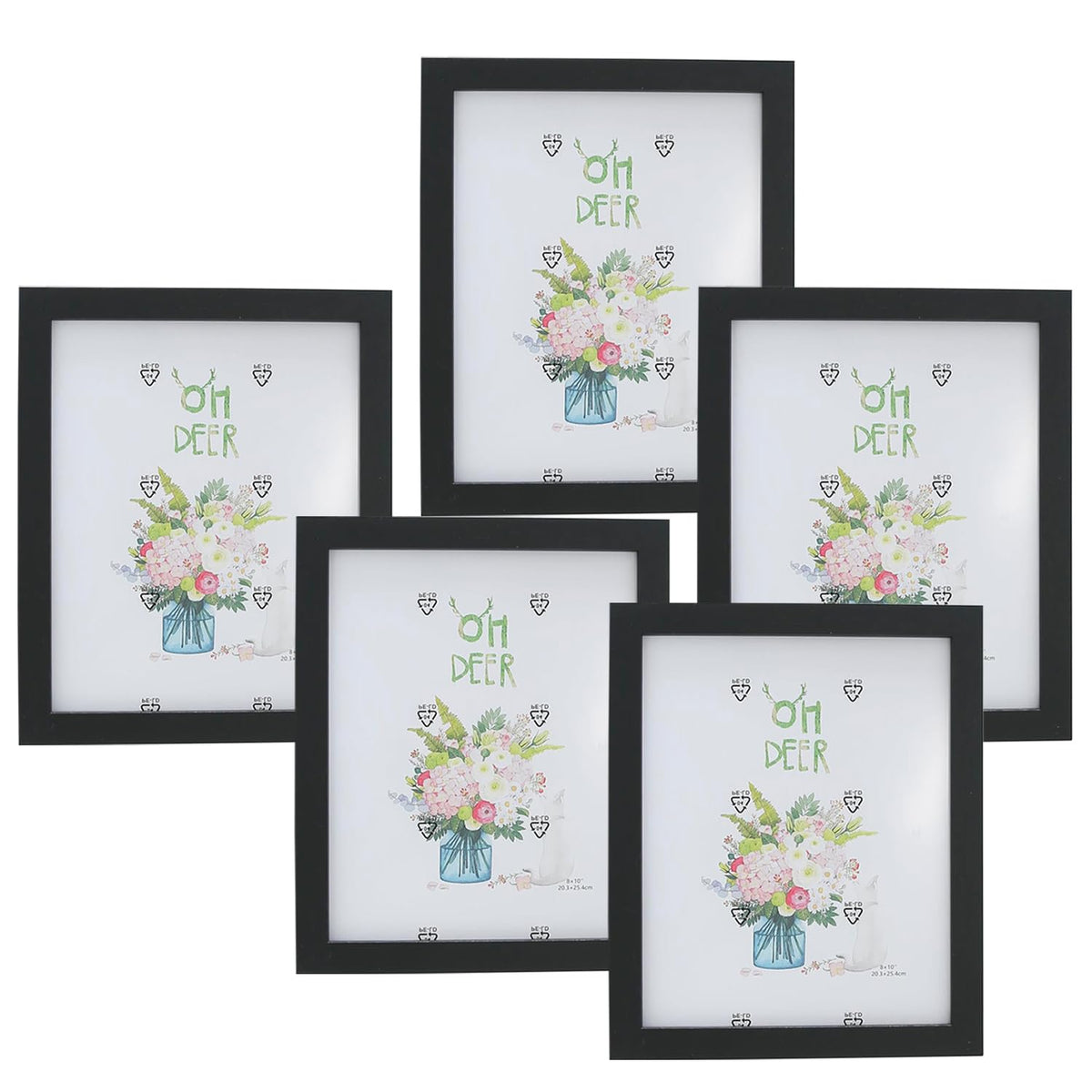 Kuber Industries Photo Frame For Home Décor|Use Horizontal & Vertical|Crystal Clear Glass|Perfect For Home, Office And Shop "21.8x26.9CM"-Pack of 5 (Black)