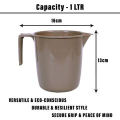 Heart Home Bathroom Mug | Plastic Bath Mug for Bathroom | Bath Mug | Mug for Bathroom | Mug for Toilet | Washroom Jug | 111 Bath Mug | 1 LTR | Pack of 2 | Multi