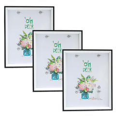 Kuber Industries Photo Frame For Home Décor|Use Horizontal & Vertical|Crystal Clear Glass|Perfect For Home, Office And Shop "21.8x26.9CM"-Pack of 3 (Black)