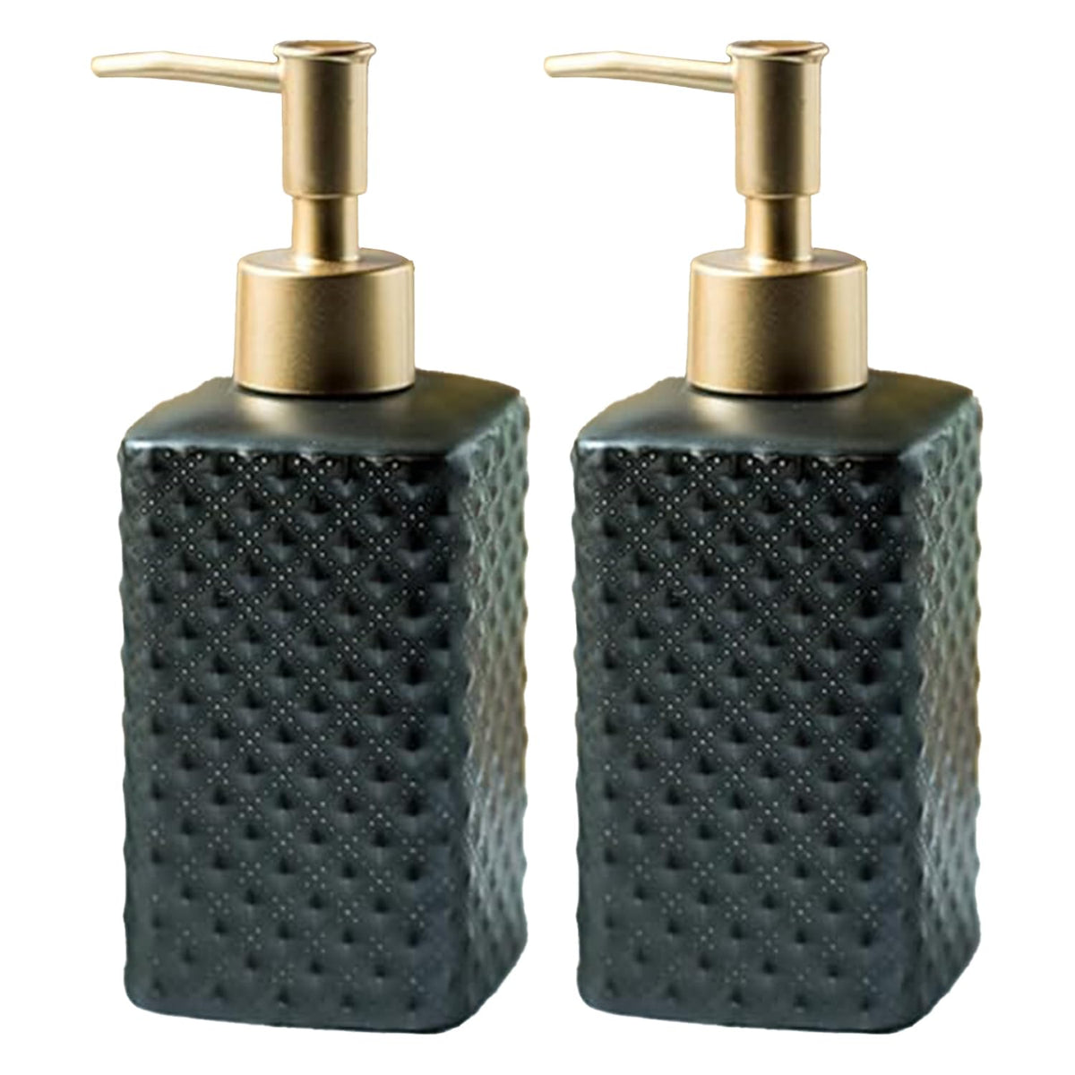Kuber Industries Liquid Soap Dispenser | Handwash Soap Dispenser | Soap Dispenser for Wash Basin | Shampoo Dispenser Bottle | Bathroom Dispenser Bottle | Pack of 2 | 350 ml | Black