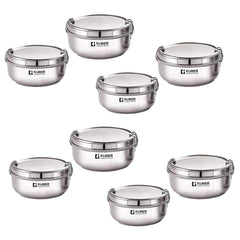Kuber Industries Set of 2 Stainless Steel Food Pack Lunch Box with Locking ClipI 250 ml and 400 ml I Clip Tiffin Box I Office Home School Tiffin Dabba (Pack of 4)