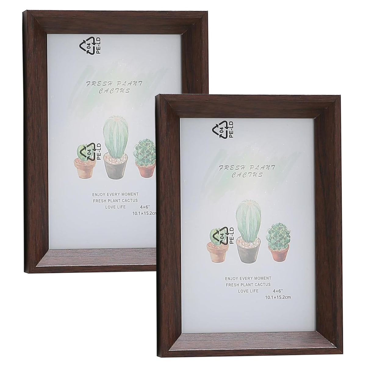 Kuber Industries Photo Frame For Home Décor|Use Horizontal & Vertical|Crystal Clear Glass|Perfect For Home, Office And Shop "11.6x16.7CM"-Pack of 2 (Brown)