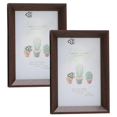 Kuber Industries Photo Frame For Home Décor|Use Horizontal & Vertical|Crystal Clear Glass|Perfect For Home, Office And Shop "11.6x16.7CM"-Pack of 2 (Brown)