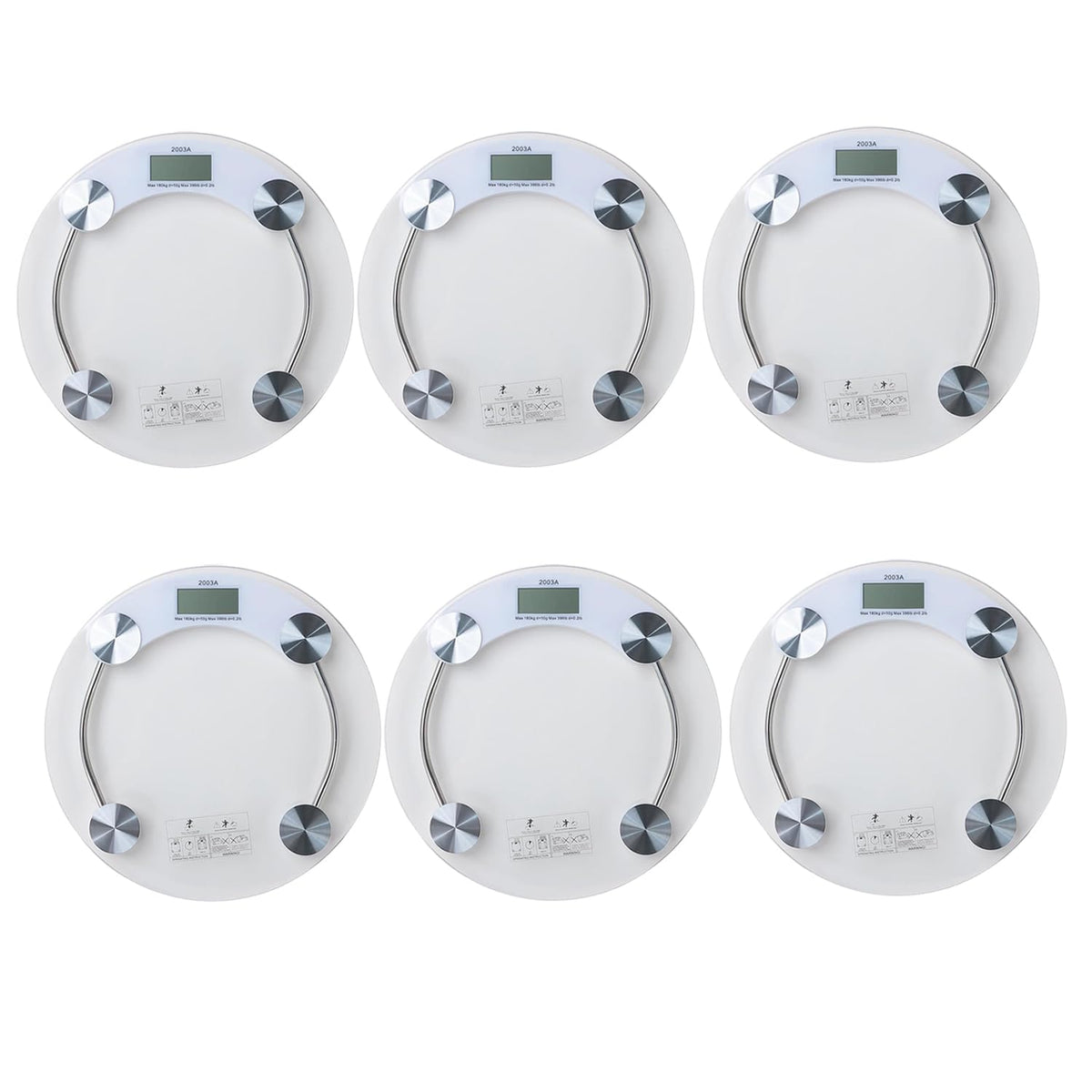 Kuber Industries Weighing Scale armoured glass|Weight Machine For Body Weight|Capicity "180" KG-Pack of 6 (Transparent)